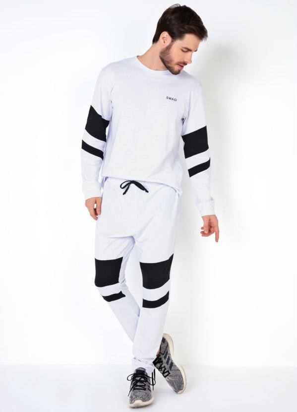 Outlet - Casaco Branco Masculino com Recortes nas Mangas 4