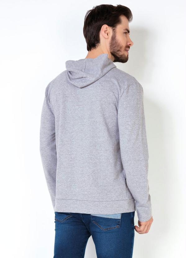 Outlet - Casaco com Capuz e Bolso Frontal Mescla 2