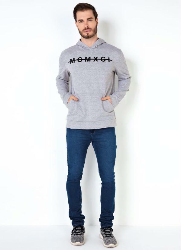 Outlet - Casaco com Capuz e Bolso Frontal Mescla 3