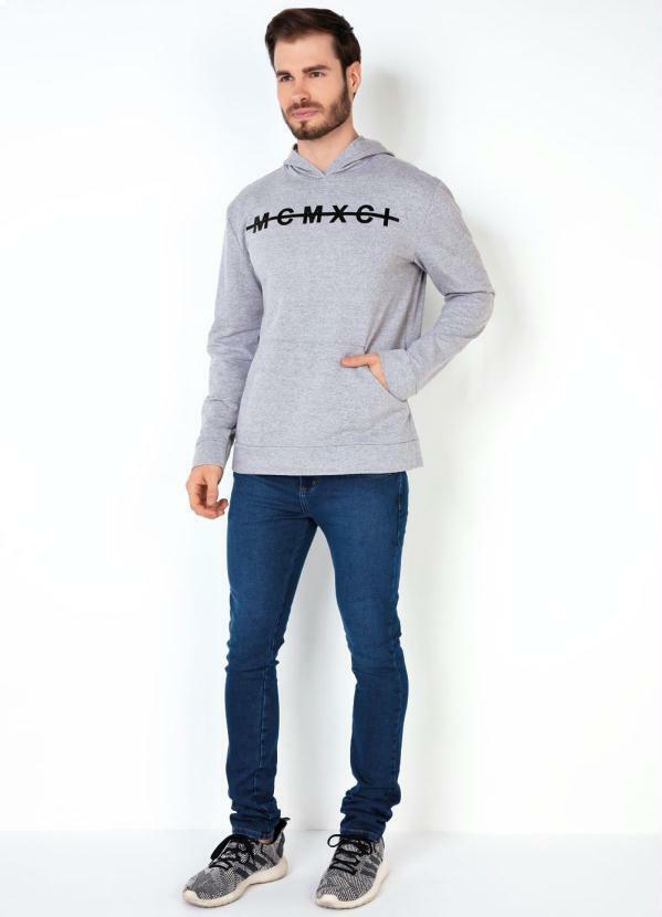 Outlet - Casaco com Capuz e Bolso Frontal Mescla 4