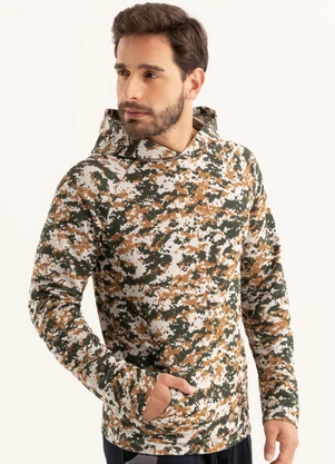 Moda Pop - Casaco com Gorro e Bolso Camuflado - MODA POP