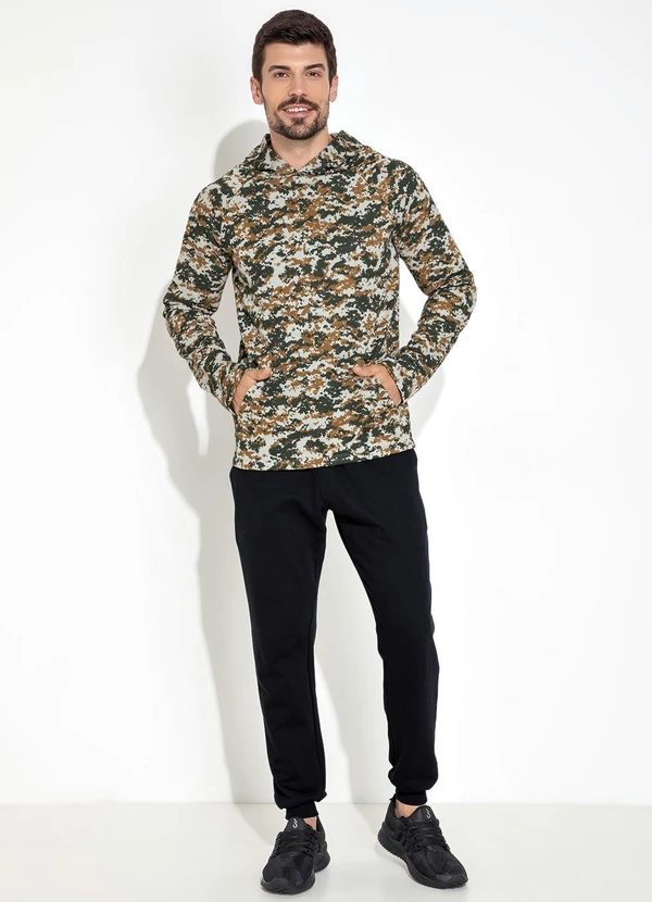 Moda Pop - Casaco com Gorro e Bolso Camuflado 7