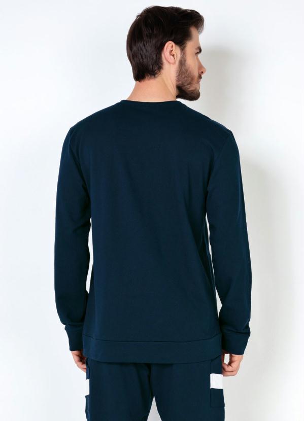 Outlet - Casaco Marinho Masculino com Recorte e Bolso 2