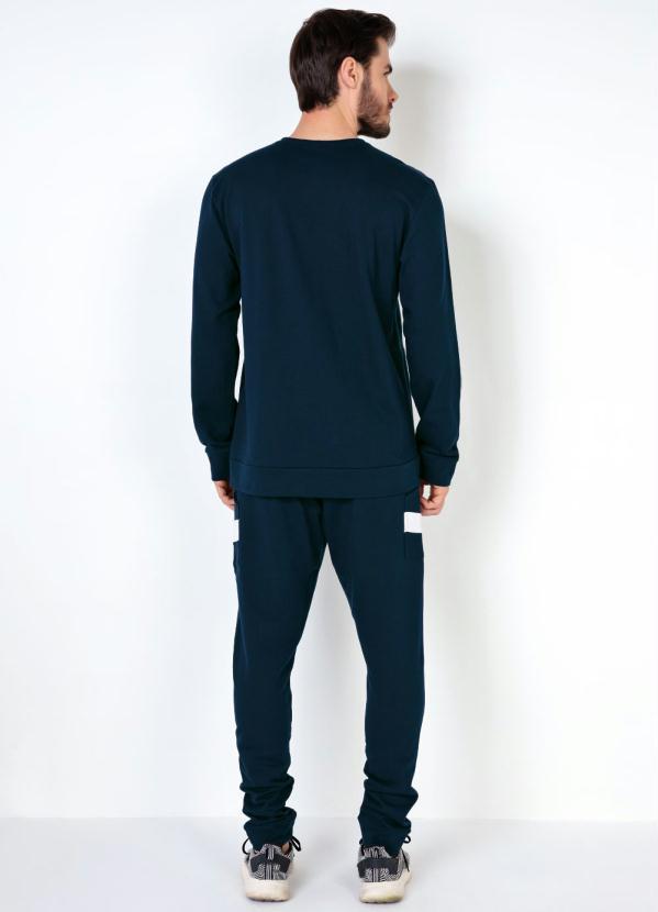 Outlet - Casaco Marinho Masculino com Recorte e Bolso 4