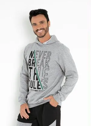 Moda Pop - Casaco Mescla com Capuz - MODA POP