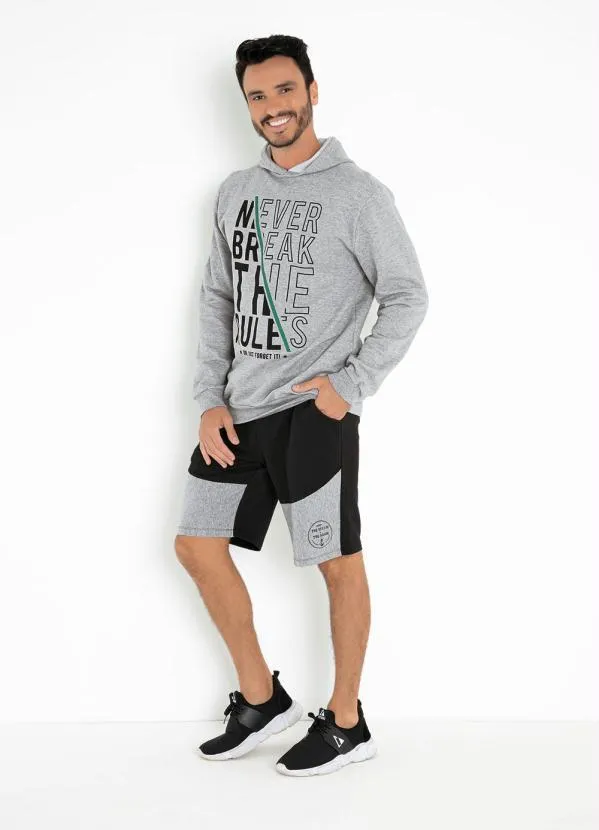 Moda Pop - Casaco Mescla com Capuz 3