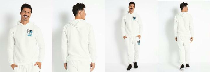 Casaco Off White com Estampa Frontal