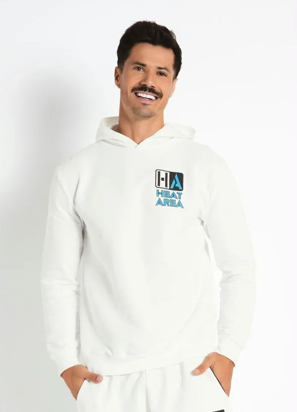 Moda Pop - Casaco Off White com Estampa Frontal