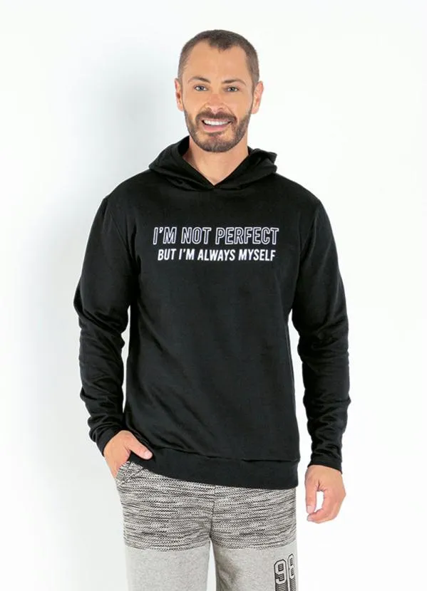 Moda Pop - Casaco Preto com Capuz