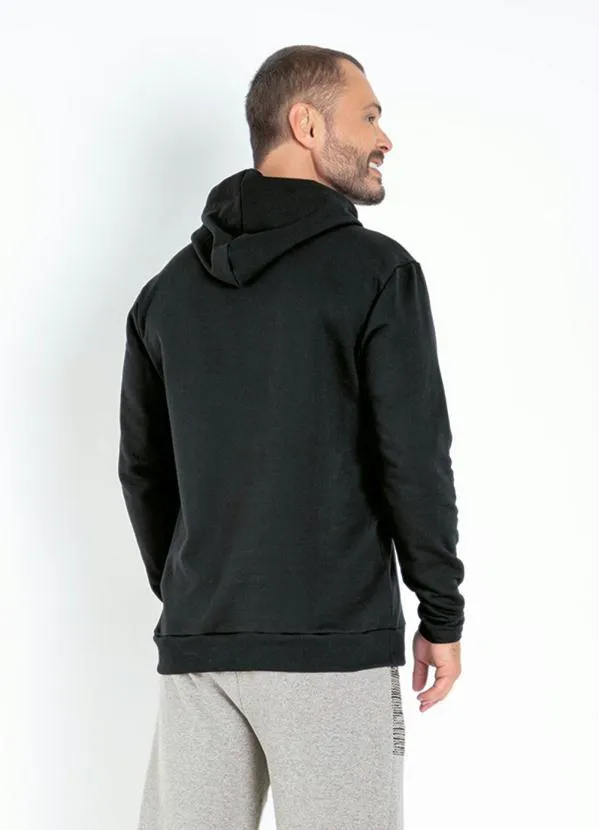 Moda Pop - Casaco Preto com Capuz 2