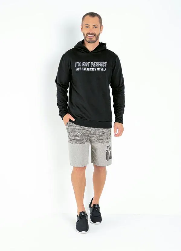 Moda Pop - Casaco Preto com Capuz 3