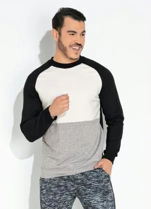 Moda Pop - Casaco Tricolor com Recortes - MODA POP