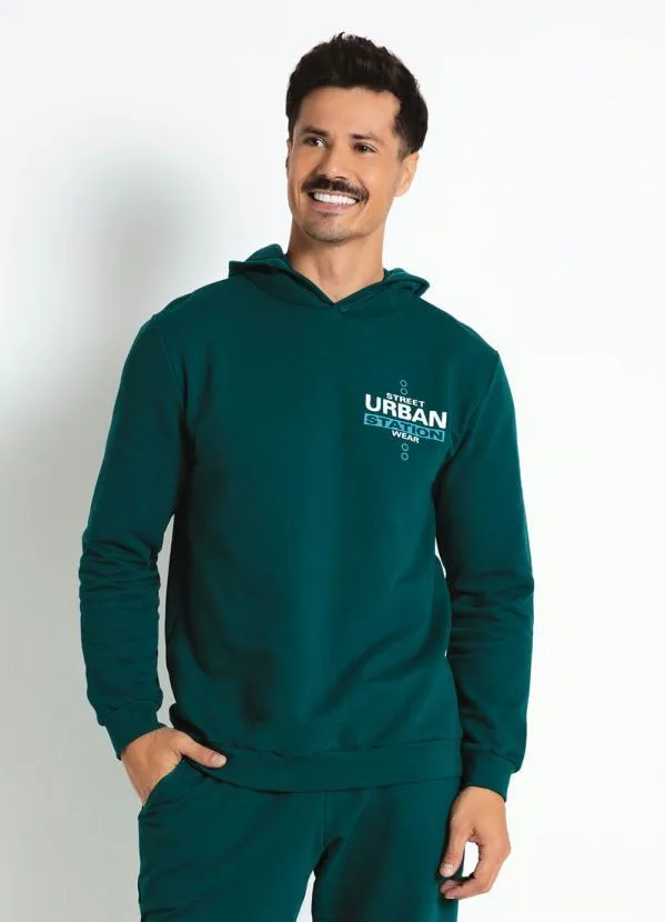 Moda Pop - Casaco Verde com Capuz