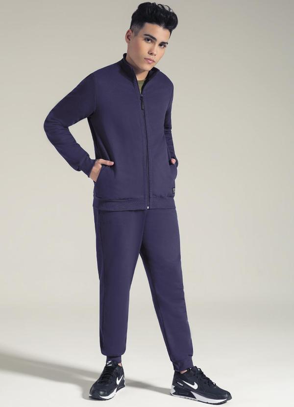 Exco - Jaqueta Masculina em Moletom Juvenil Azul 2