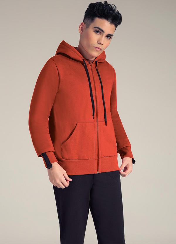 Exco - Jaqueta Masculina Juvenil em Moletom Laranja 2