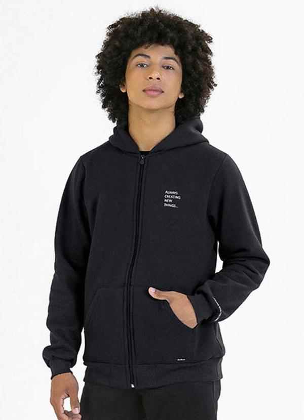 Soft Bonni - Jaqueta Teen em Moletom Preto