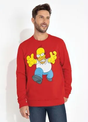 Moletom Homer (Vermelho) com Estampa The Simpsons - THE SIMPSONS