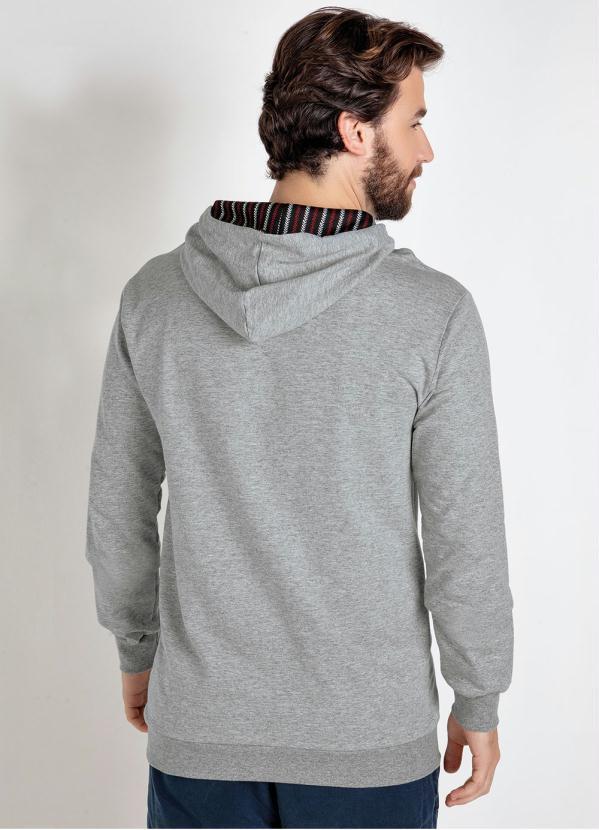 Outlet - Moletom Mescla com Capuz com Forro Estampado 2
