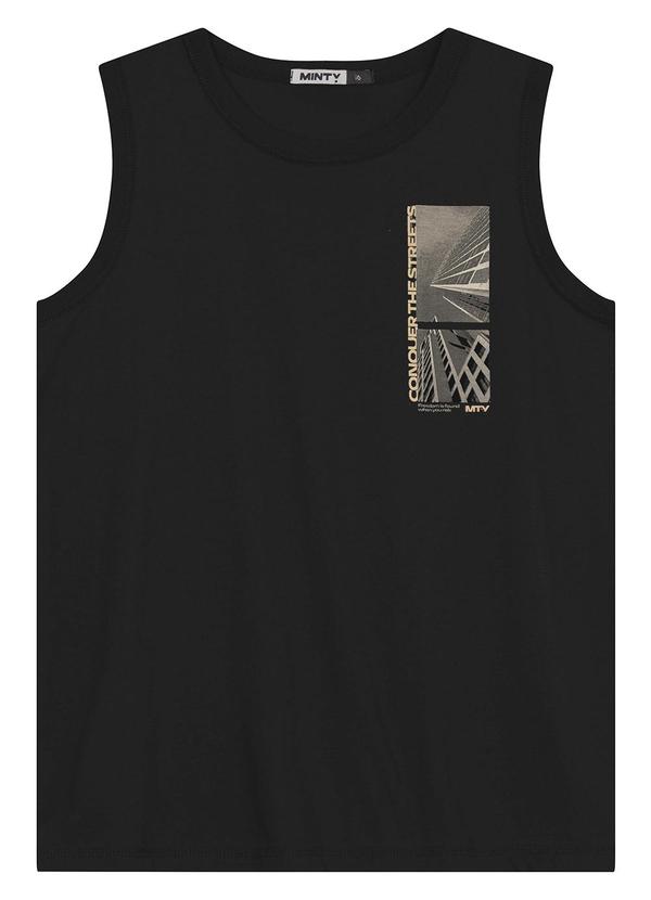 Minty - Machão Juvenil Masculino em Meia Malha Preto