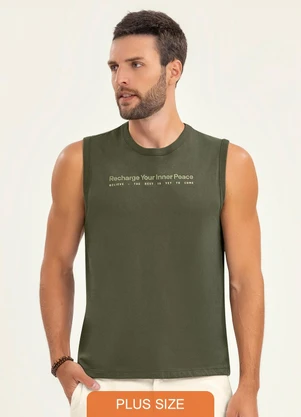 Diametro - Machão Plus Size Masculino em Meia Malha Verde - DIAMETRO