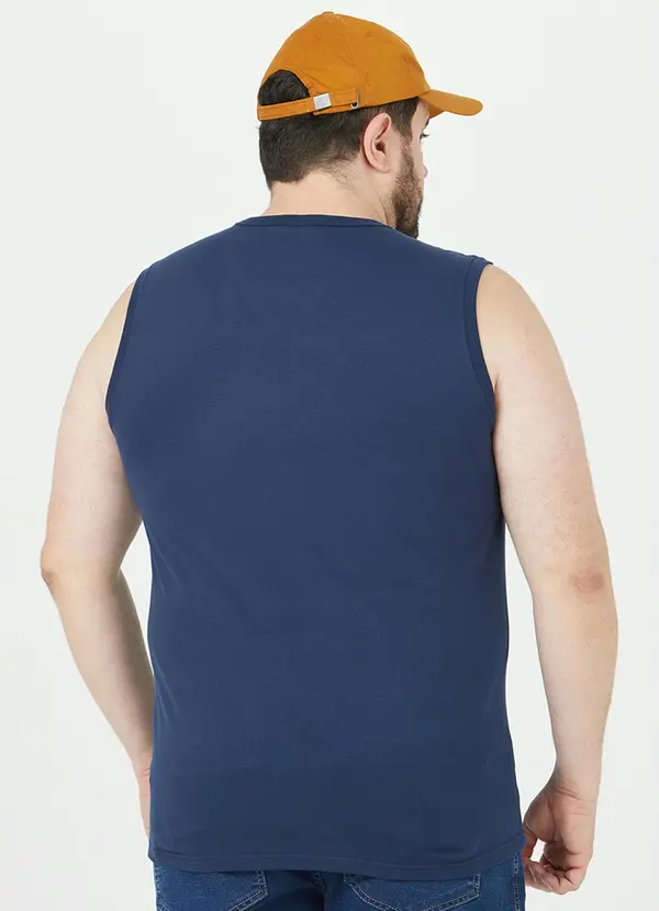 Malwee Plus - Regata Azul Marinho Masculina em Malha Plus 2