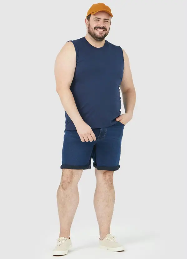 Malwee Plus - Regata Azul Marinho Masculina em Malha Plus 3