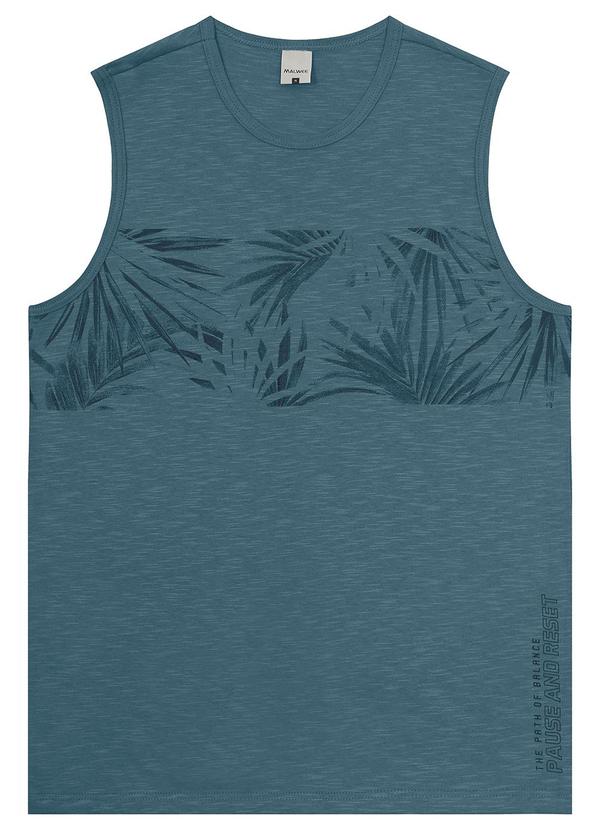 Malwee - Regata Azul Petróleo Folhagens em Flame 3