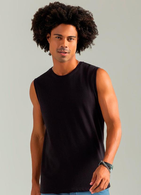 Cativa - Regata Básica em Malha Comfort Preto