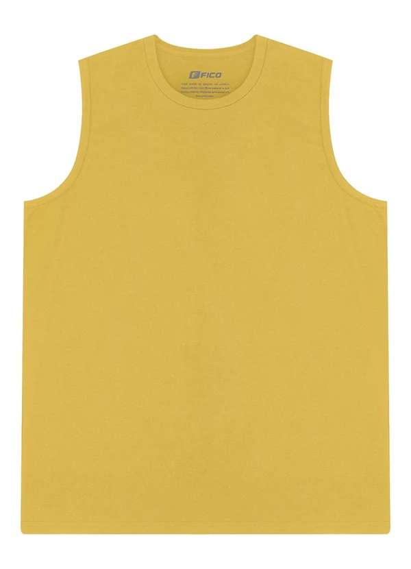 Fico - Regata Básica em Meia Malha de Algodão Amarelo