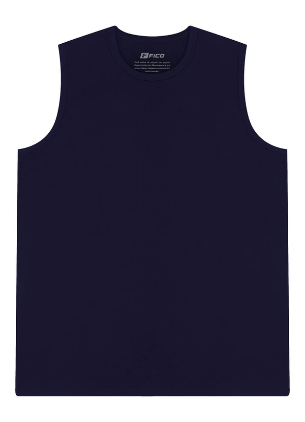 Fico - Regata Básica em Meia Malha de Algodão Azul