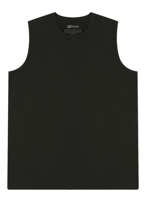 Fico - Regata Básica em Meia Malha de Algodão Preto - FICO