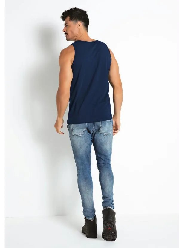 Moda Pop - Regata Básica Marinho 4