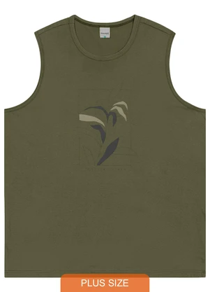 Malwee - Regata Botânica em Malha Plus Verde Militar - MALWEE