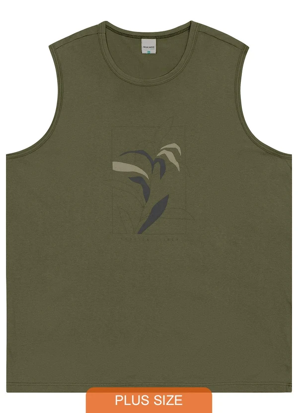 Malwee - Regata Botânica em Malha Plus Verde Militar