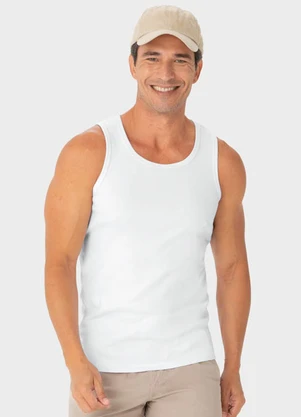 Malwee - Regata Branca Masculina Slim em Ribana - MALWEE