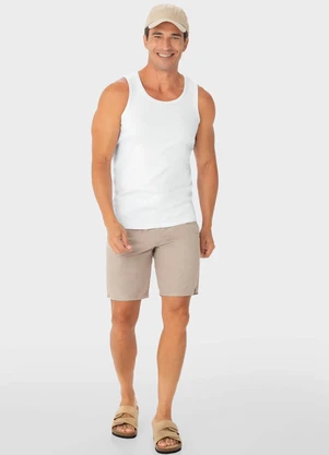 Malwee - Regata Branca Masculina Slim em Ribana - MALWEE