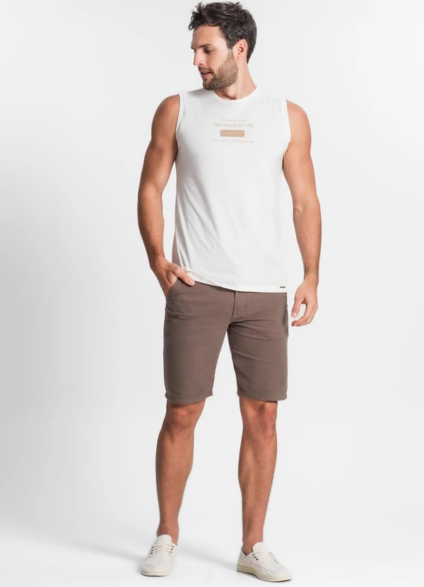 Diametro - Regata de Meia Malha Masculina Bege 3