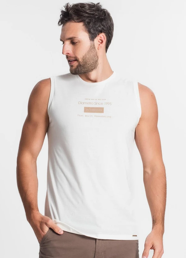 Diametro - Regata de Meia Malha Masculina Bege 4