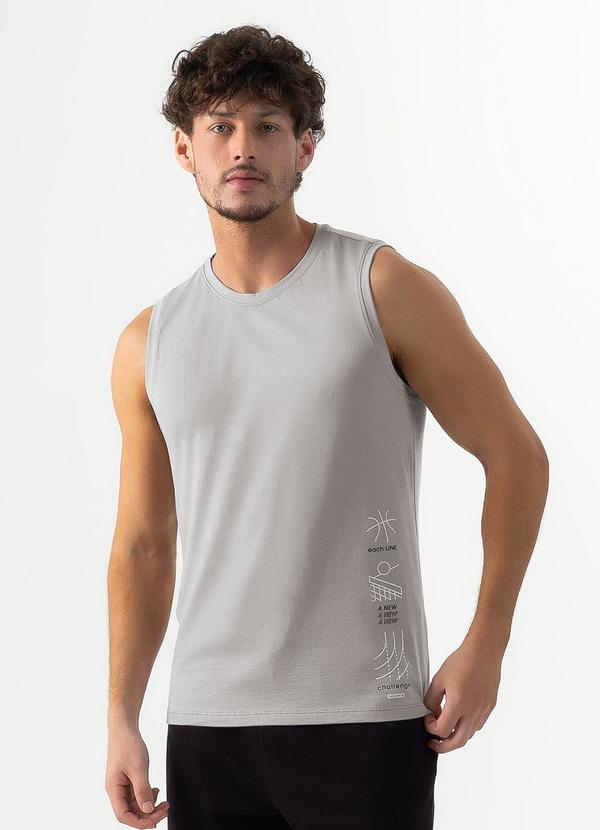 Exco - Regata em Algodão Cinza Claro