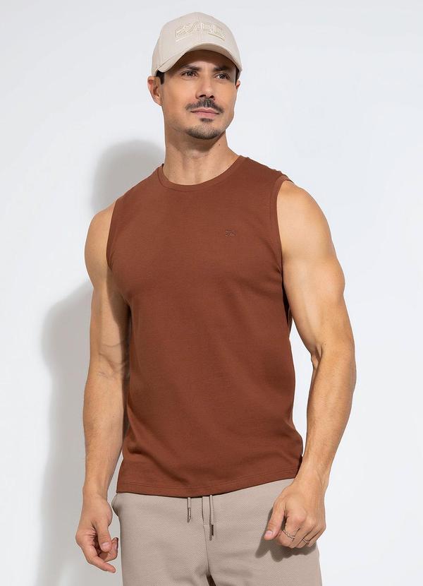 Exco - Regata em Algodão Marrom 1