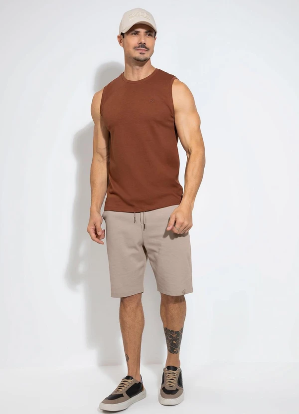 Exco - Regata em Algodão Marrom 3