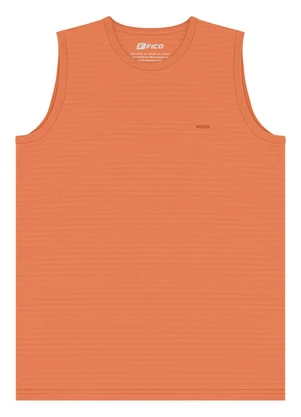 Fico - Regata em Malha de Algodão Texturizada Laranja - FICO