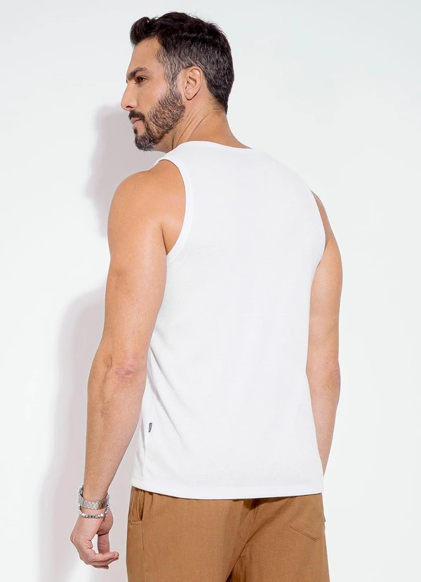 Exco - Regata em Malha Texturizada Branco  2