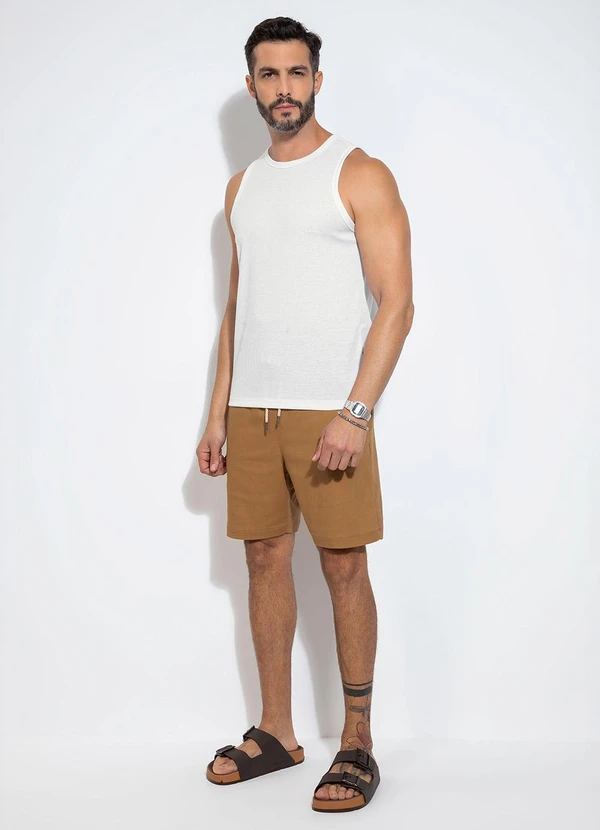 Exco - Regata em Malha Texturizada Branco  3