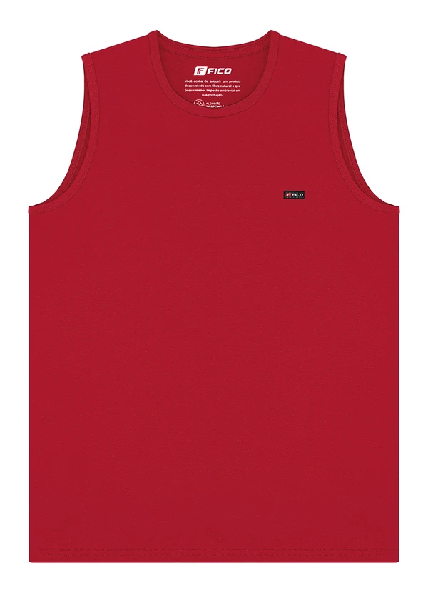Fico - Regata em Meia Malha de Algodão Vermelho