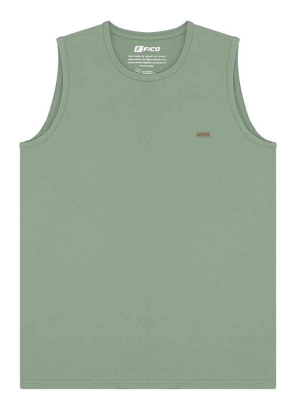 Fico - Regata em Meia Malha Penteada de Algodão Verde