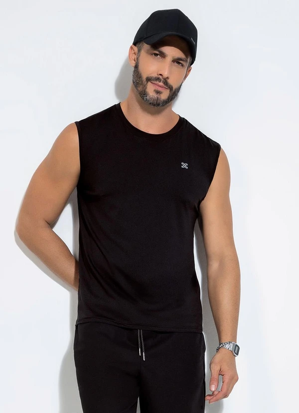 Exco - Regata em Tecido Tecnológico Preto