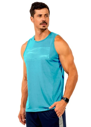 Decoy - Regata Fitness com Estampa Masculina Azul - DECOY