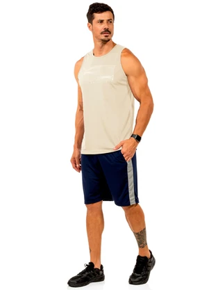 Decoy - Regata Fitness com Estampa Masculina Bege - DECOY
