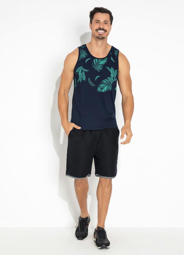 Moda Pop - Regata Folhagem com Estampa Localizada 3